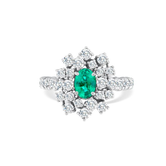 Anello Roman Gioielli Donna VENEZIA in Oro bianco Smeraldo 1.32 Ct R1457A822N14522 - R1457A822N14522